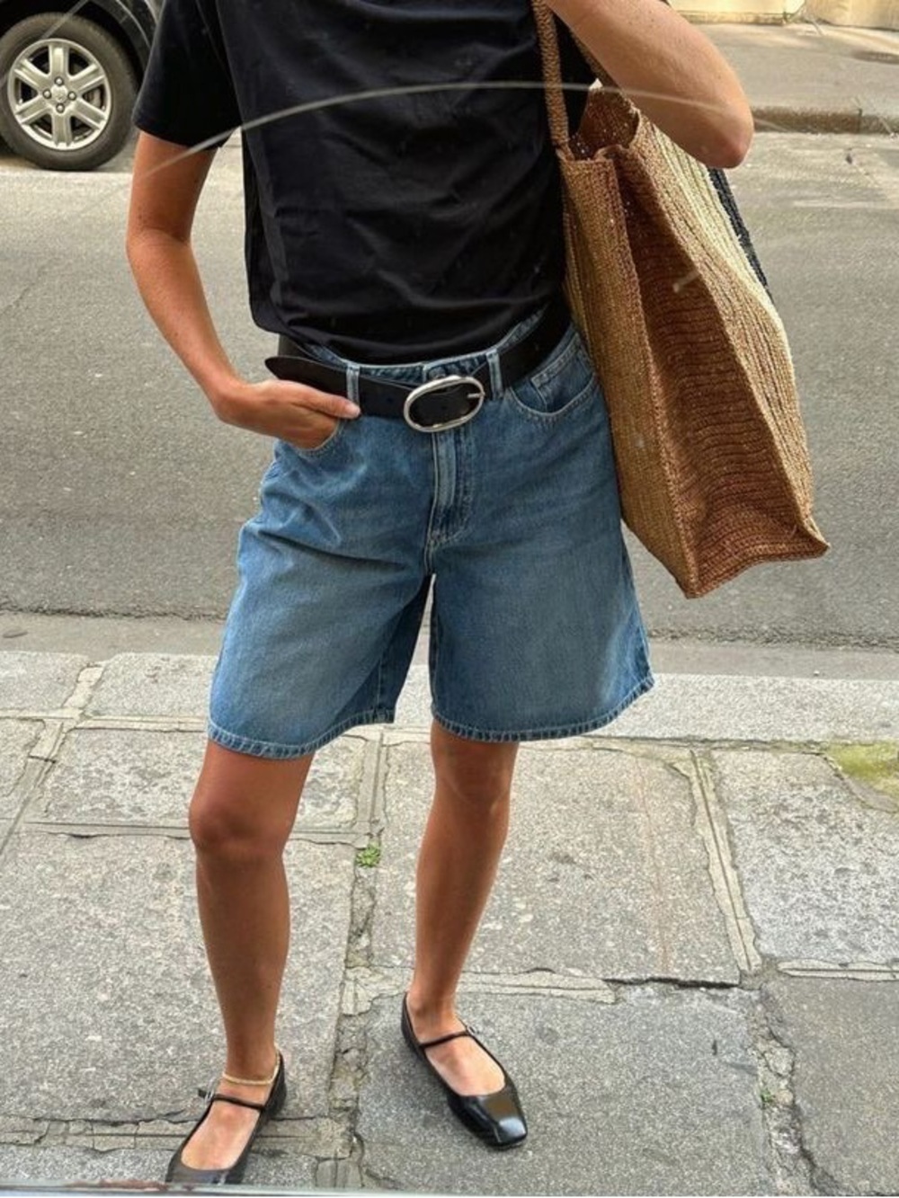 Zara 100% Cotton Relaxed Denim Shorts
